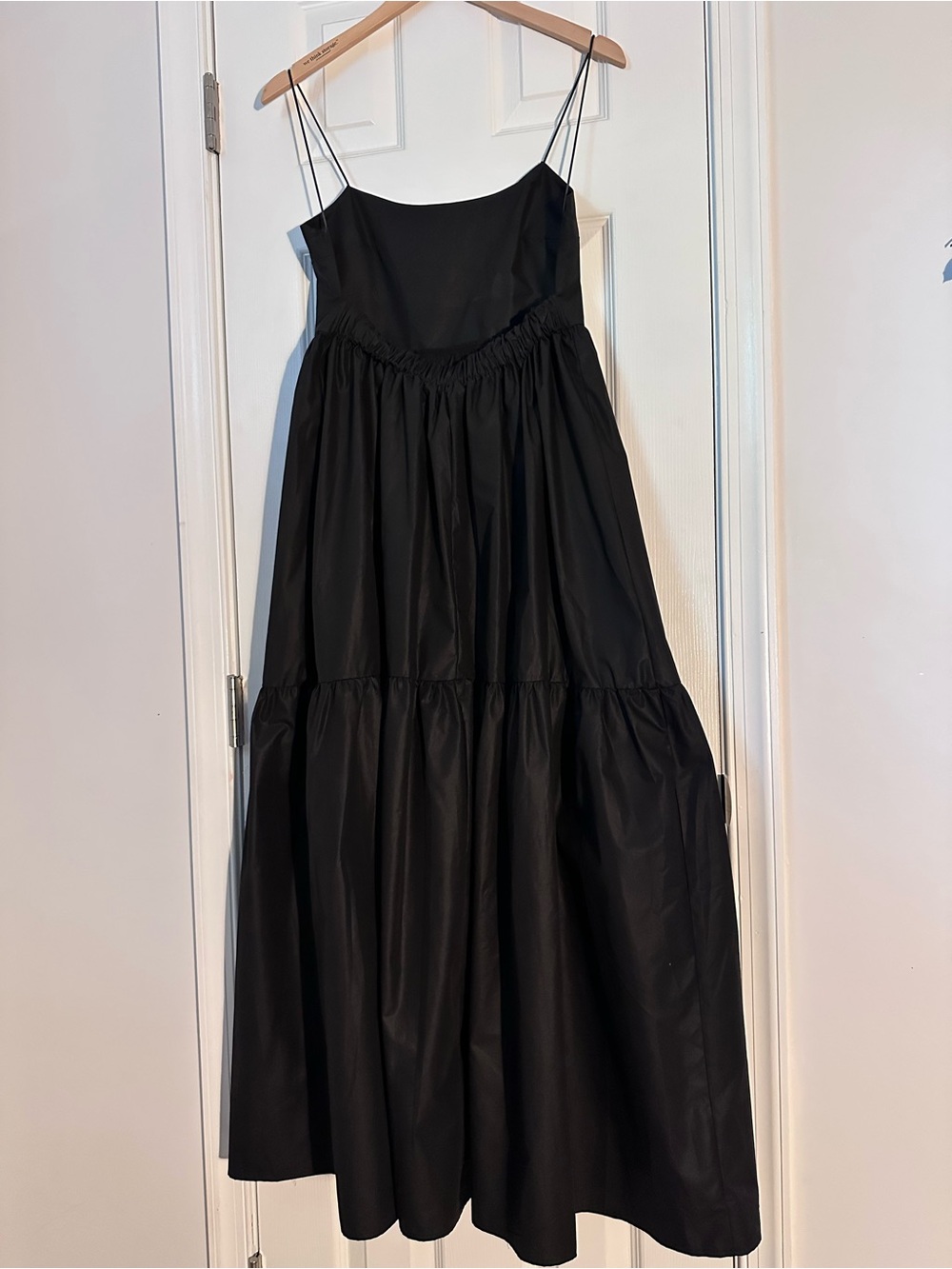 Commense Black Spaghetti-Strap Tiered Maxi Dress - Picture 2 of 3